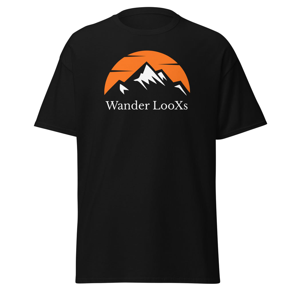 Wander Looxs Berg T-Shirt schwarz Vorderansicht – Premium Outdoor Shirt für Harz-Wanderungen
